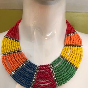 Ladies Multi Colored Beaded Necklace.